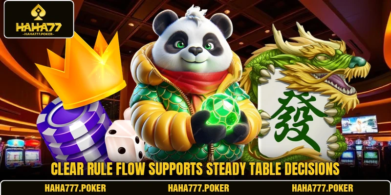 Clear rule flow supports steady table decisions