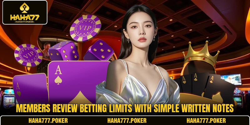 Members review betting limits with simple written notes