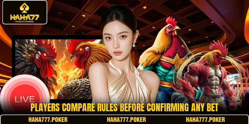Players compare rules before confirming any bet