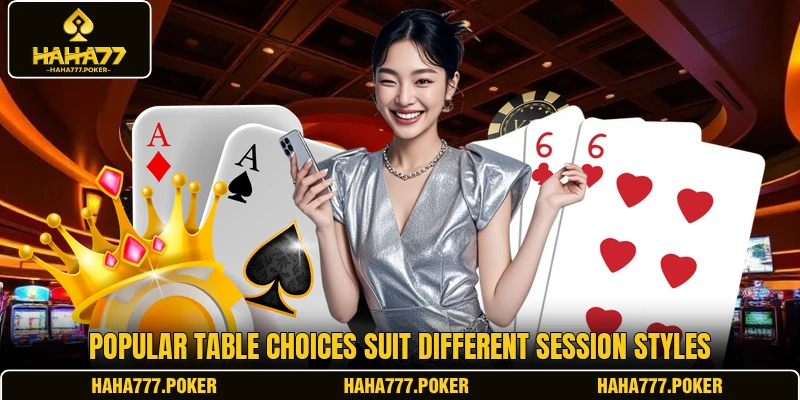 Popular table choices suit different session styles