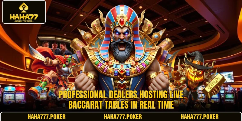 Professional dealers hosting live baccarat tables in real time