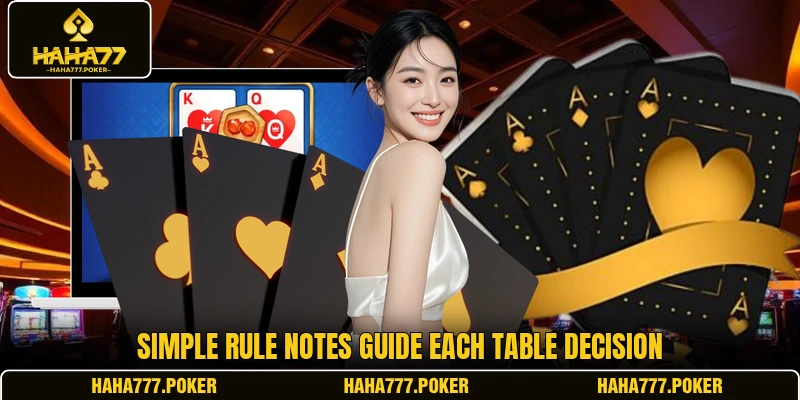Simple rule notes guide each table decision